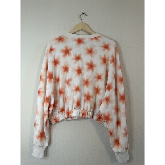 Levi's Women’s Pullover Crew Neck Sweatshirt Sporty Streetwear White Orange XL - Picture 3 of 4